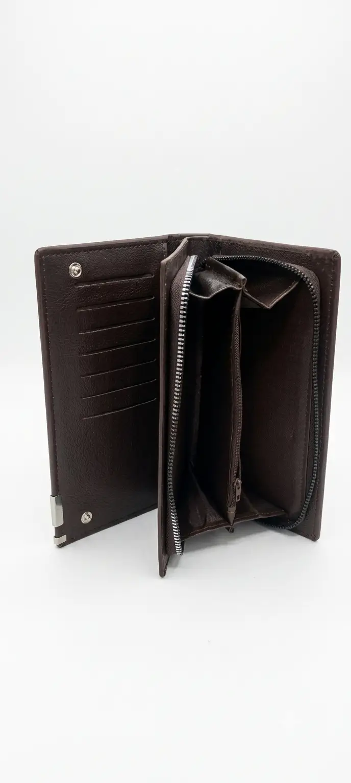 Balenberry Premium Long Wallet – 12 Card Slots, Dual Cash Pockets Black