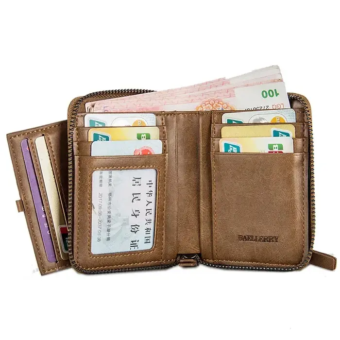 PU Leather RFID Blocking Business Wallet