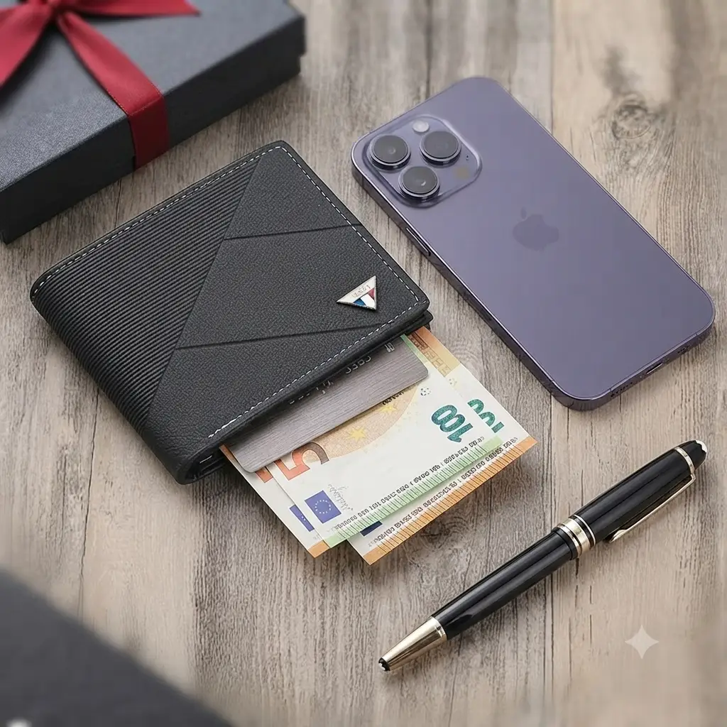 PU Leather Wallet, Hand-held Large Capacity Transparent Window Zipper Pocket, Retro Fashion Hot Selling Versatile Card Bag