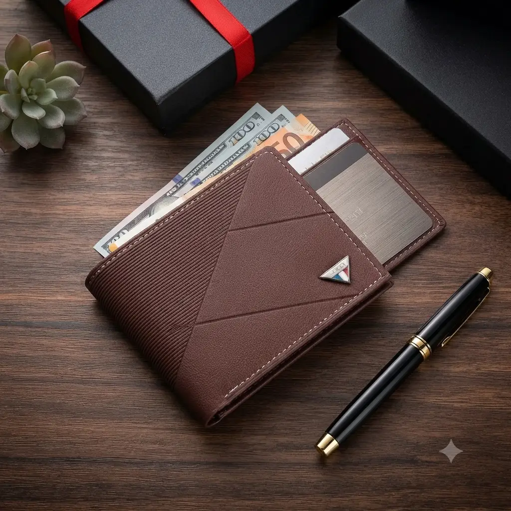 PU Leather Wallet, Hand-held Large Capacity Transparent Window Zipper Pocket, Retro Fashion Hot Selling Versatile Card Bag