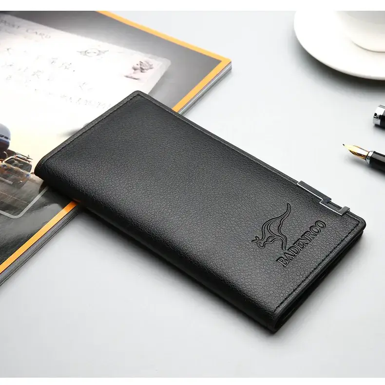 Premium Slim & Lightweight Long Wallet for Men | Stylish PU Leather Wallet with Multiple Card Slots | Durable Business Wallet for Men | Kangaroo Wallet