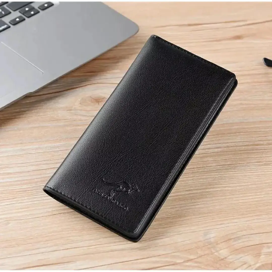 Premium Slim & Lightweight Long Wallet for Men | Stylish PU Leather Wallet with Multiple Card Slots | Durable Business Wallet for Men | Kangaroo Wallet