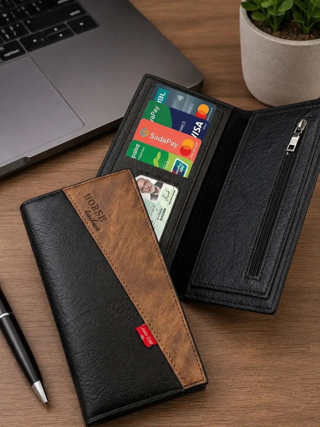 Premium Long Wallet - Leather Wallet - PU Leather - Wallet for Men