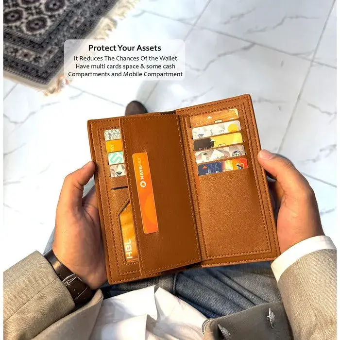 Premium Long Wallet - Leather Wallet - PU Leather - Wallet for Men