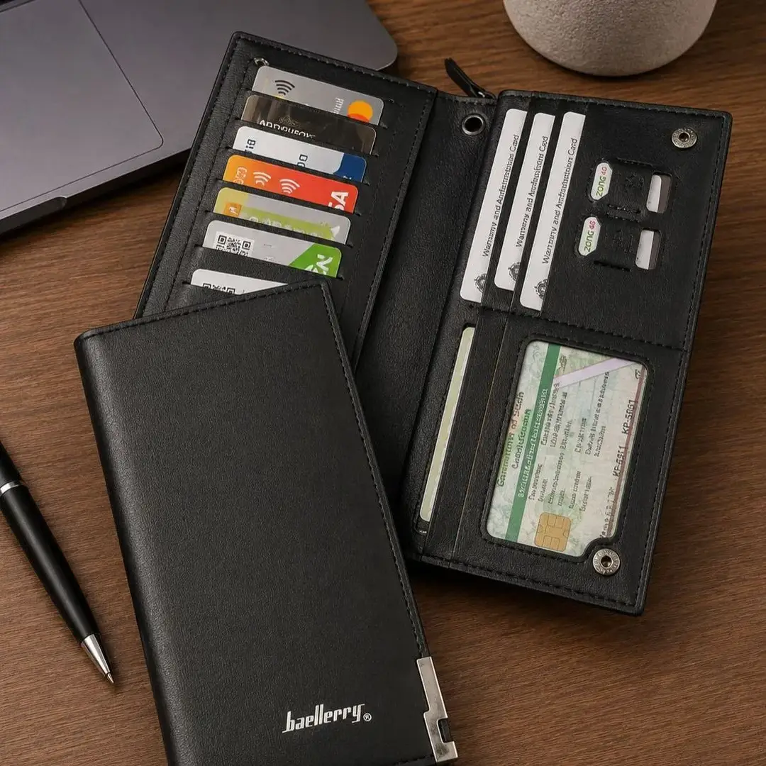 Baellerry Long Leather Wallet For Men and Women - Long wallets