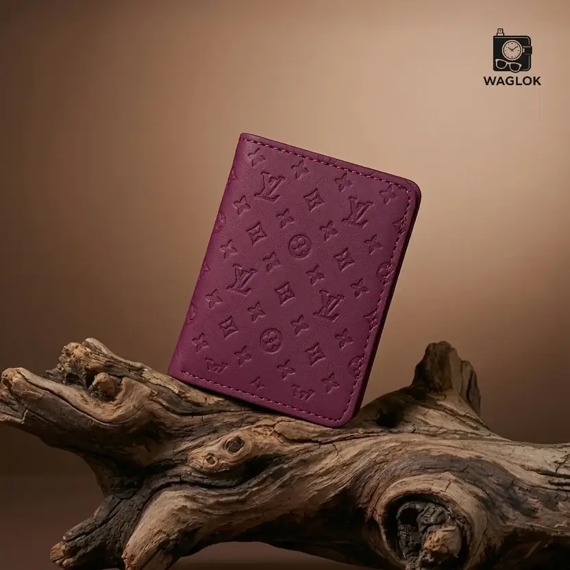 Designer Monogram Leather Wallet – Biege