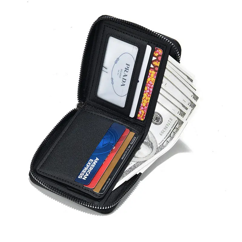 Vintage Men's PU Leather Wallet with Zipper Coin Pocket