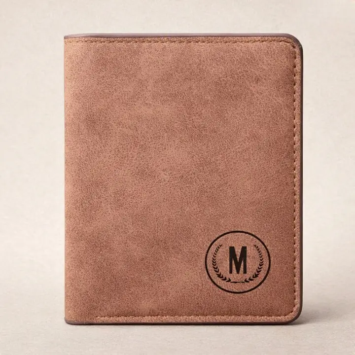 M Men's Premium Leather Wallet – Slim Bifold Card Holder & Cash Wallet | Deal Offer - Black