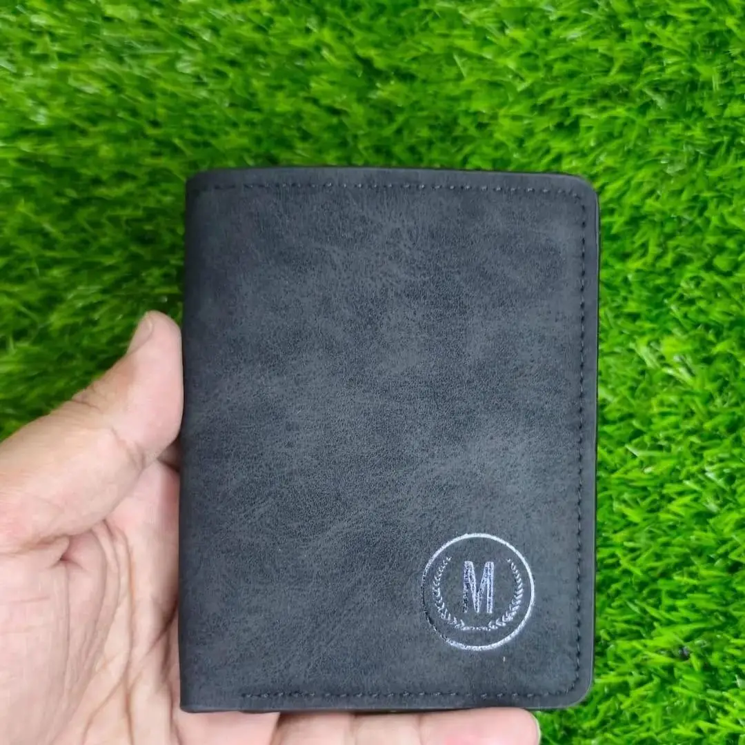 M Men's Premium Leather Wallet – Slim Bifold Card Holder & Cash Wallet | Deal Offer - Black