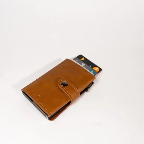 PU Leather Wallet & Pop-Up Card Holder with Strap & Cash Pocket