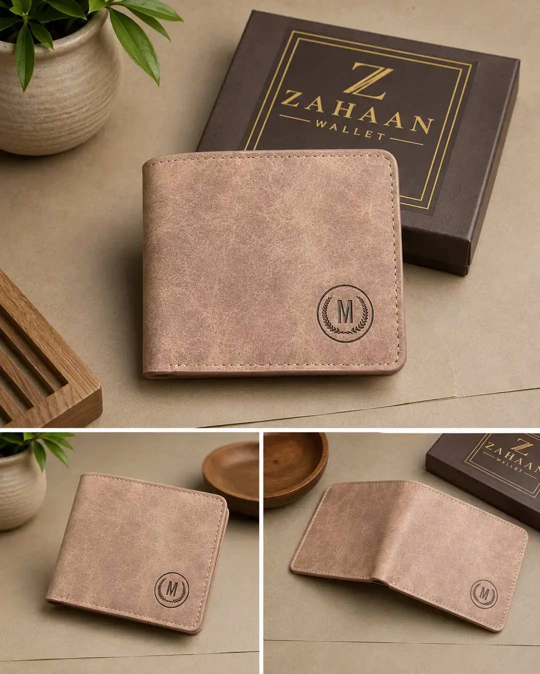 M-Design Soft Leather Bifold Wallet for Men | 6 Card Slots | Dual Cash Compartments | Compact Pocket Wallet