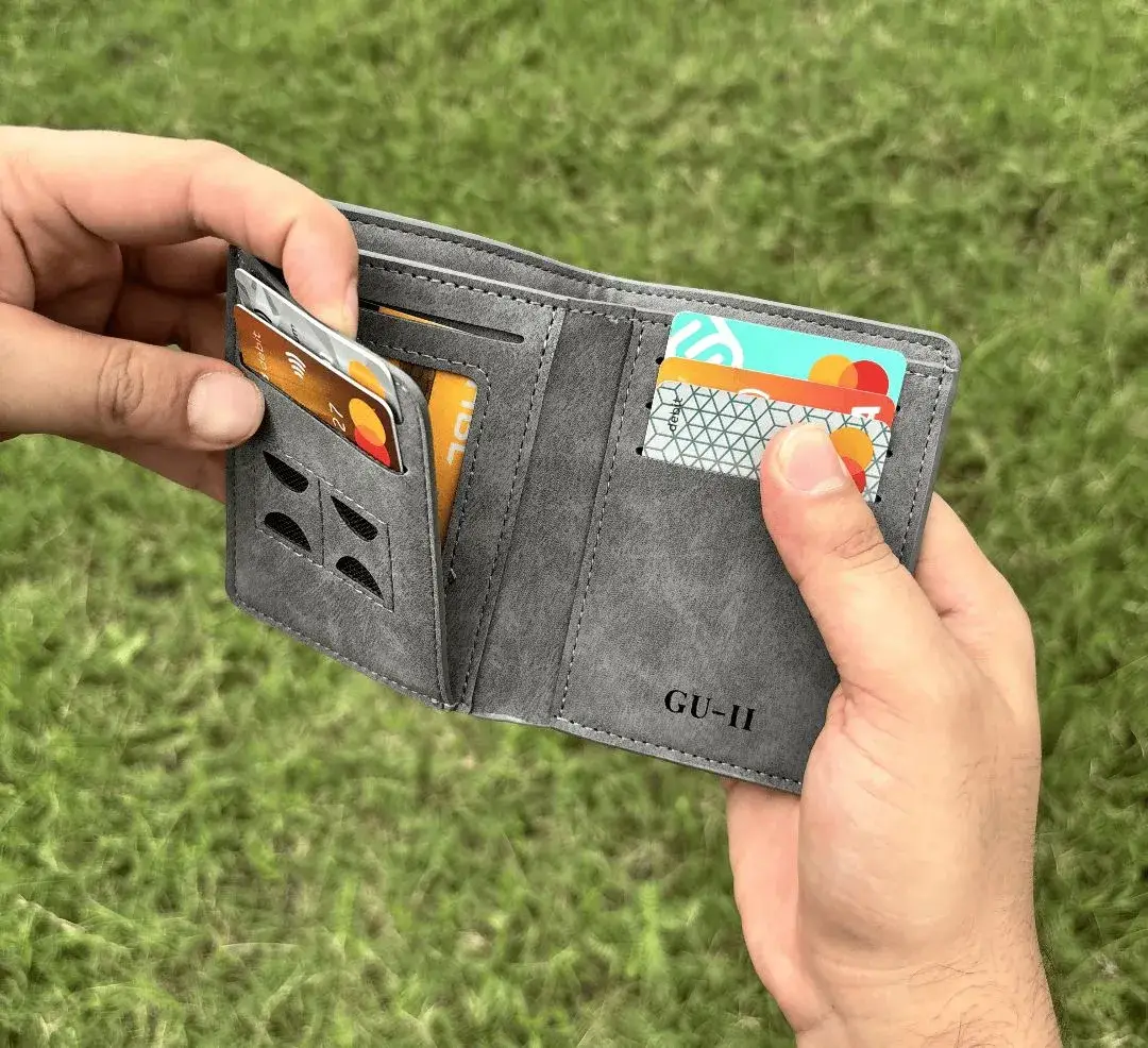 Men PU Leather Wallet – Slim Bifold Stylish Card Holder