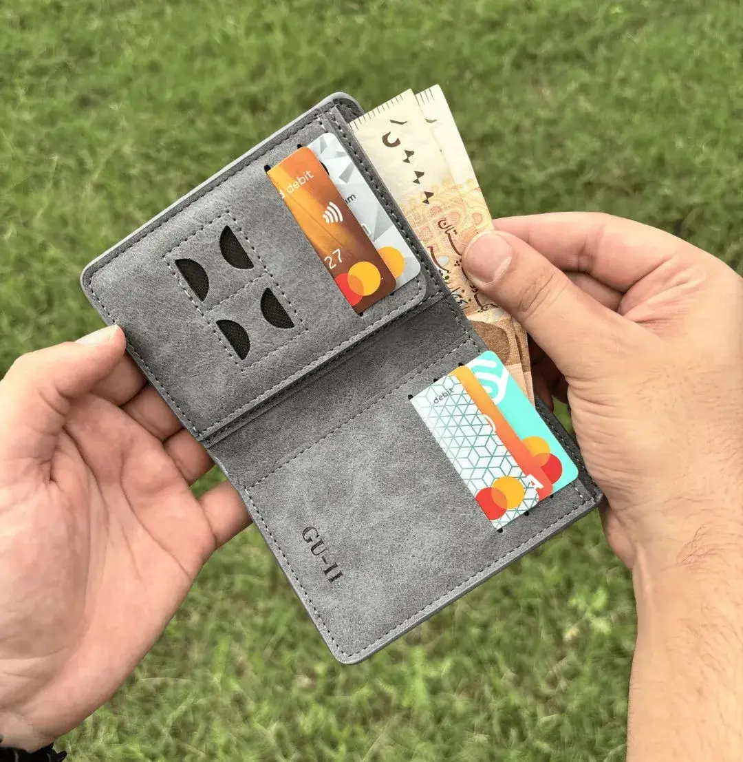 Men PU Leather Wallet – Slim Bifold Stylish Card Holder