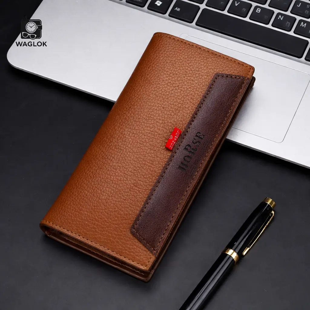 LB-516 – Premium Long Trifold Wallet | Card Holder - Black