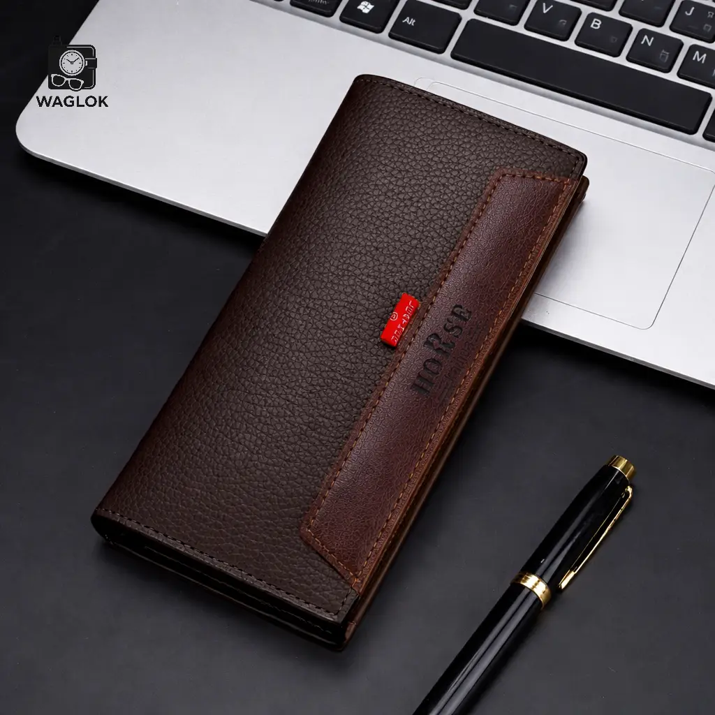 LB-516 – Premium Long Trifold Wallet | Card Holder - Black