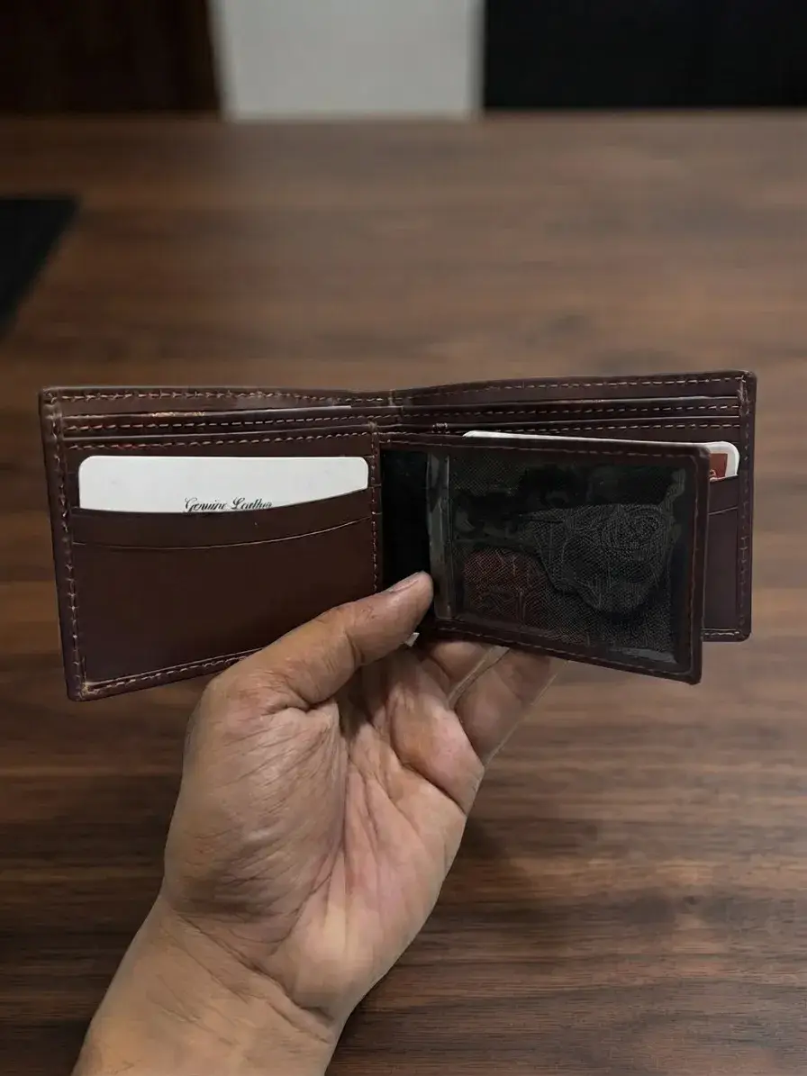 Genuine Leather Bifold Wallet for Men