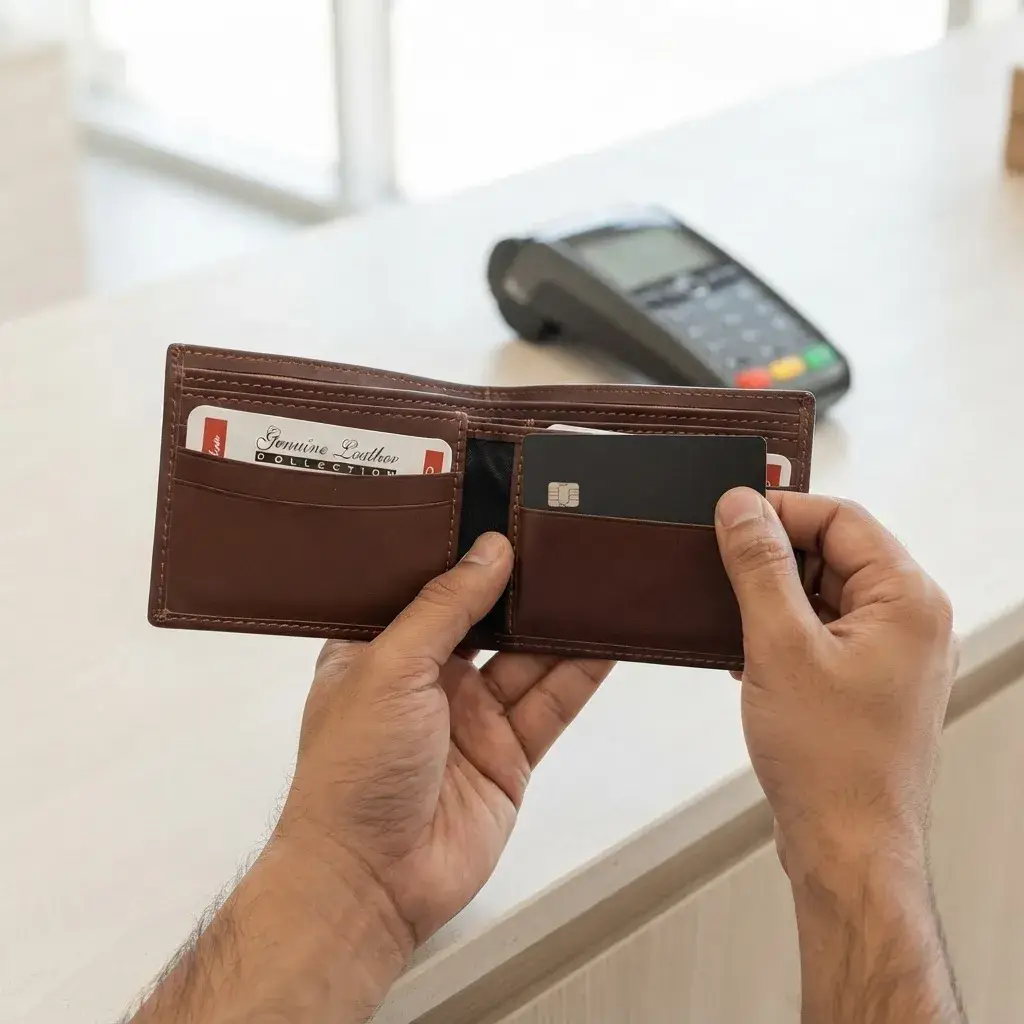 Genuine Leather Bifold Wallet for Men
