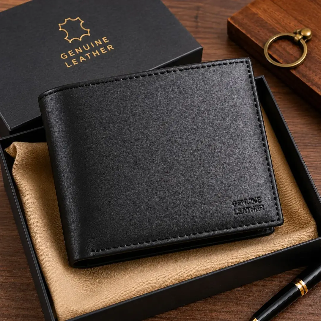 Genuine Leather Bifold Wallet for Men