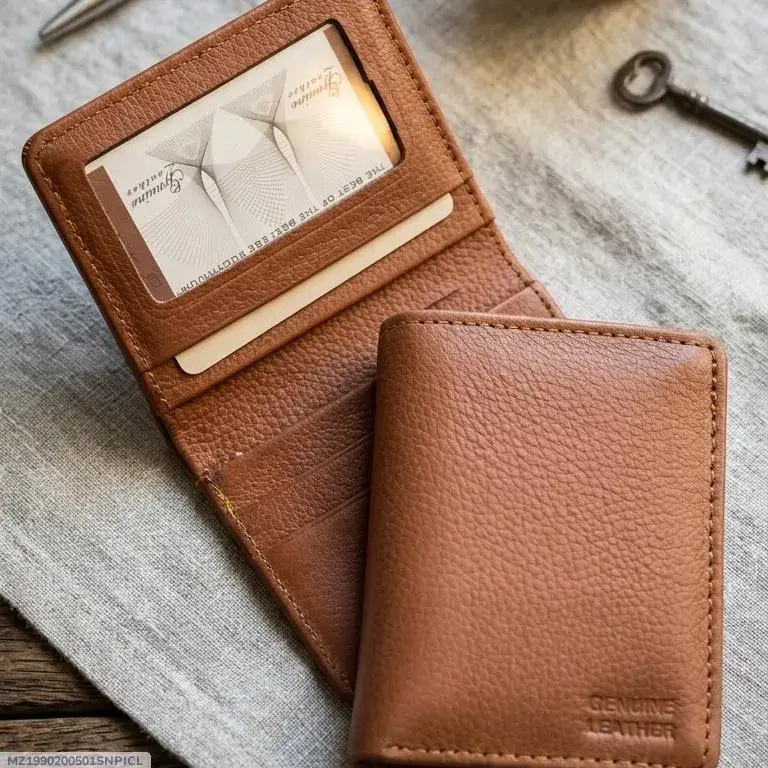 Premium Leather Wallet for Men Brown Slim Compact