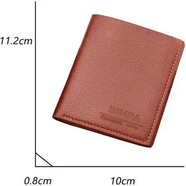 Premium Leather Wallet for Men Brown Slim Compact