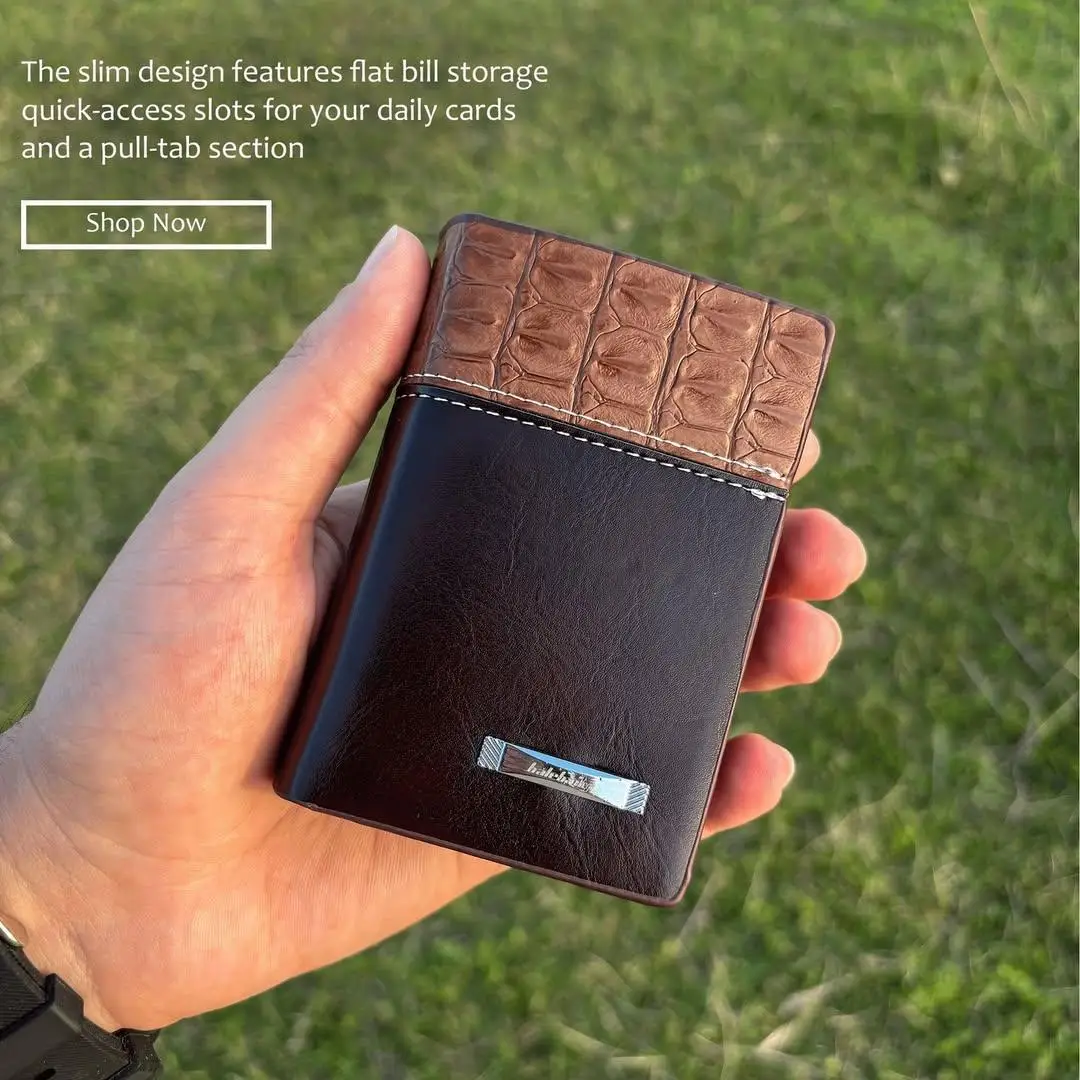 Premium Men's Leather Wallet Croc design