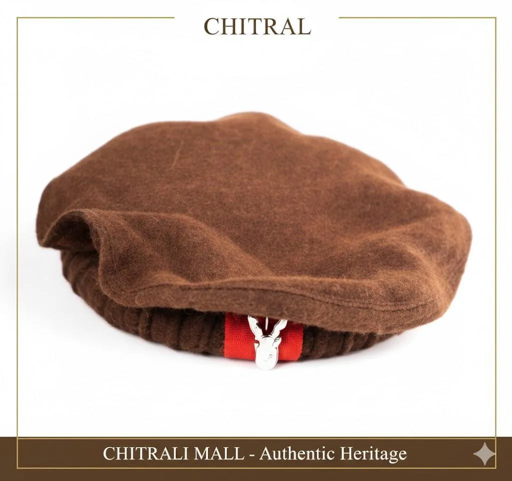 Luxury Hand Made Pure Woolen Off White Chitrali Pakol Cap