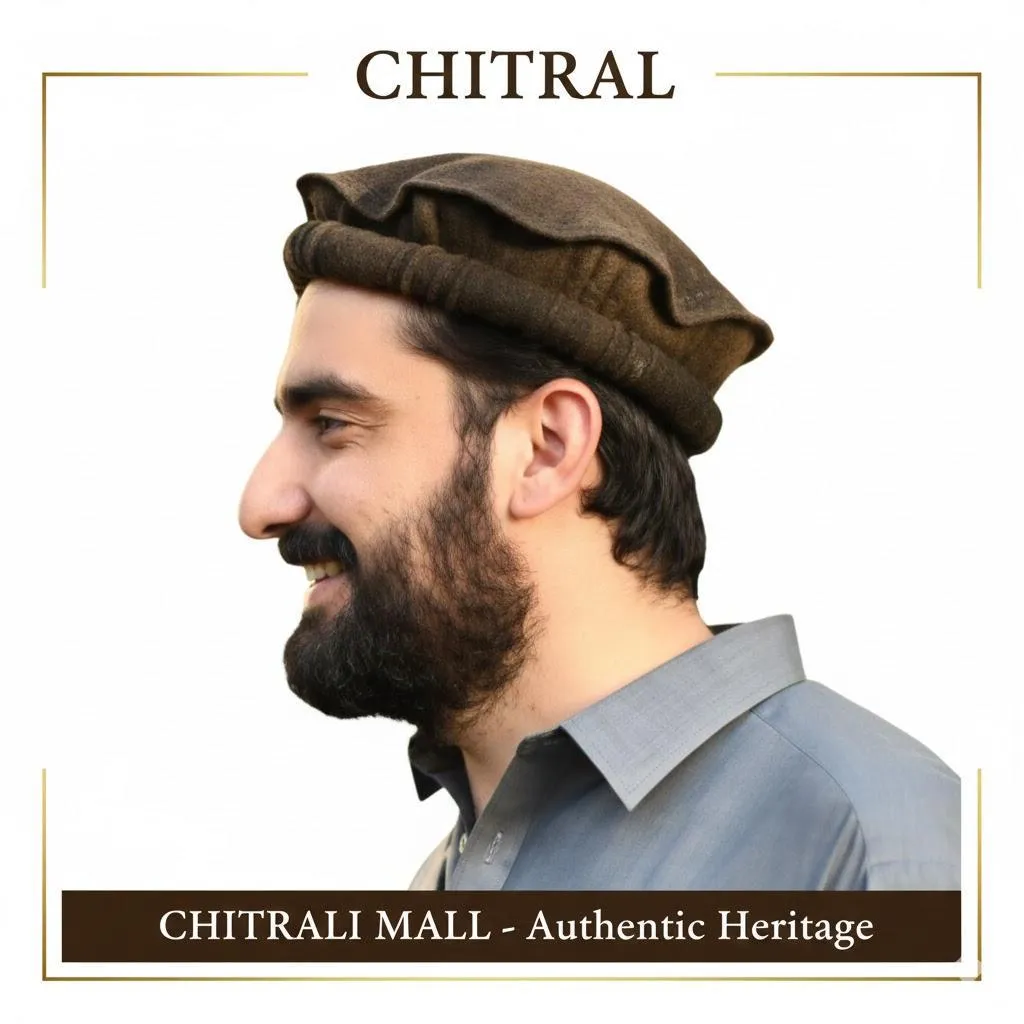 Luxury Hand Made Pure Woolen Off White Chitrali Pakol Cap