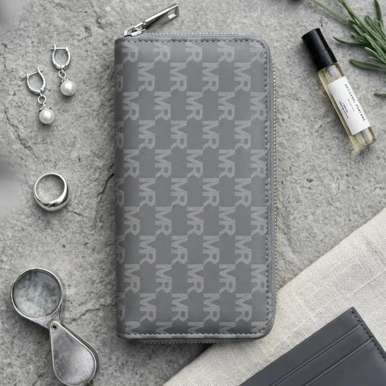 Unggi Wallet – Stylish Zip Around Wallet for Women (Gray)
