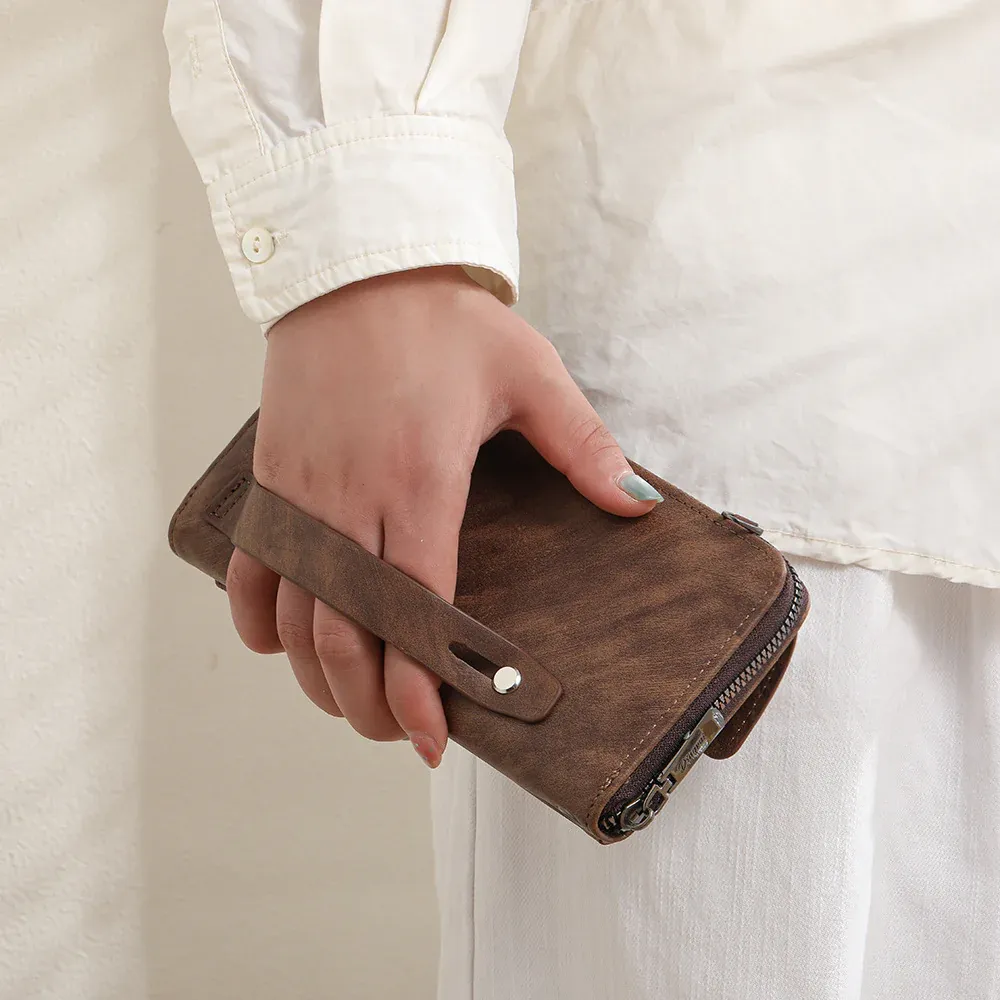 Men’s Large Capacity Wallet With Zipper And Card Slots