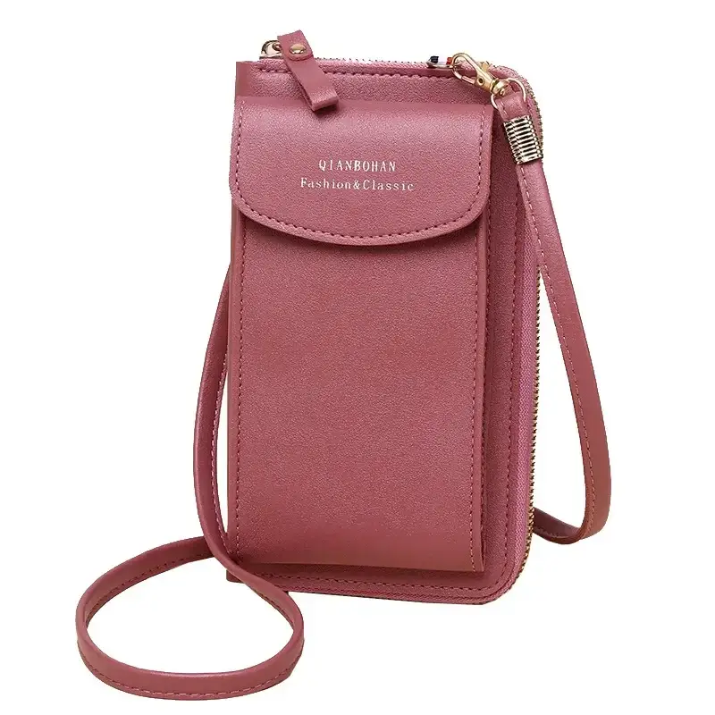 Stylish Women's Leather Zipper Wallet - 1 Pc