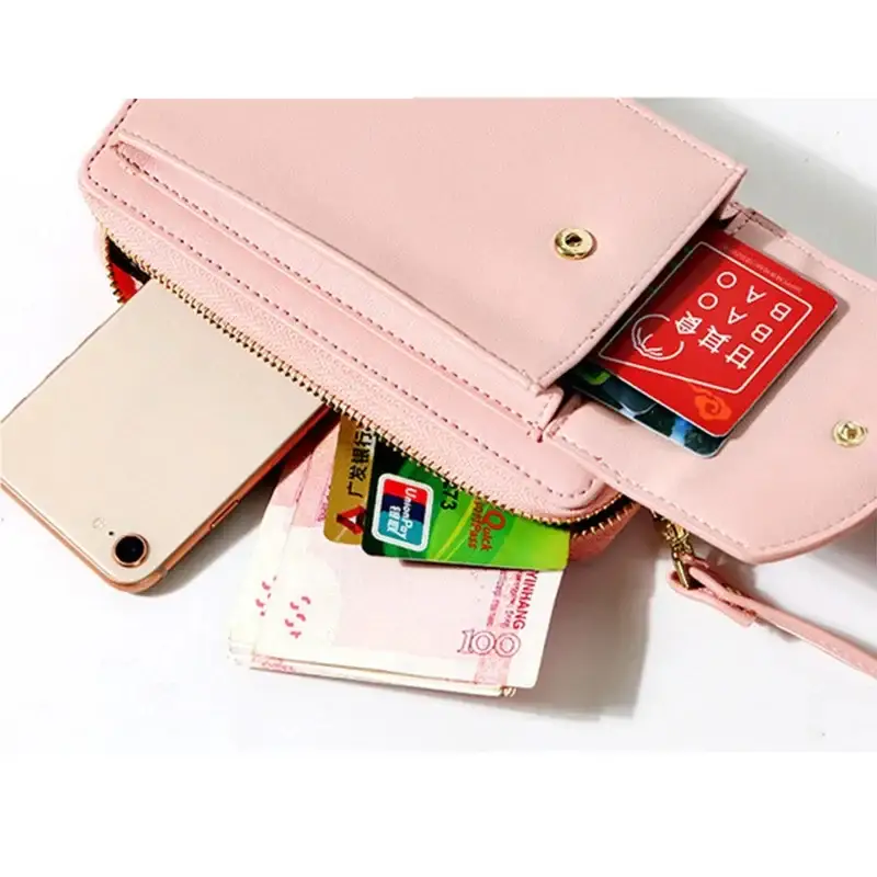 Stylish Women's Leather Zipper Wallet - 1 Pc