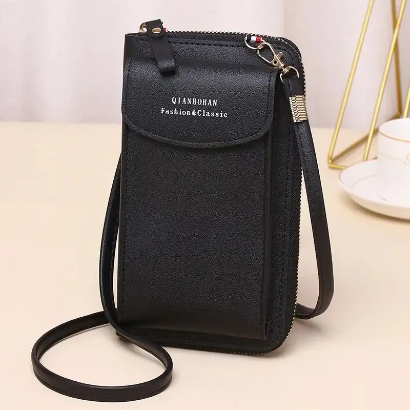 Stylish Women's Leather Zipper Wallet - 1 Pc