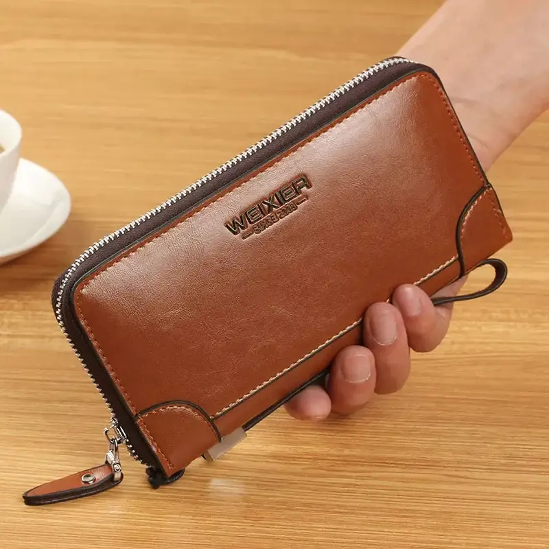 Weixier Long Round Zipper Wallet for Men & Women