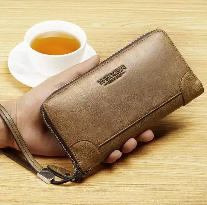 Weixier Long Round Zipper Wallet for Men & Women