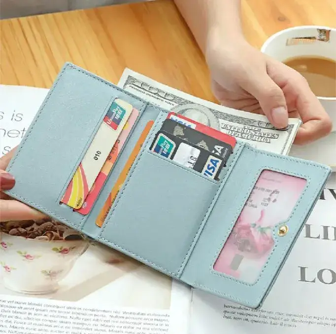 Multi Card Slot Three Fold Card Bag Wallet For Young Girls and Students Compact Card Holder Purse Accessory