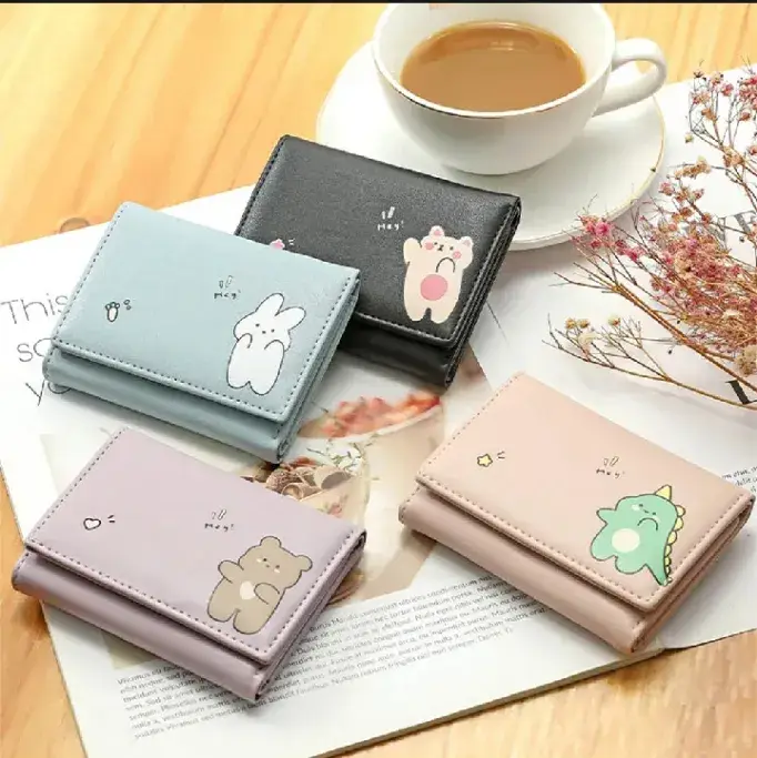 Multi Card Slot Three Fold Card Bag Wallet For Young Girls and Students Compact Card Holder Purse Accessory