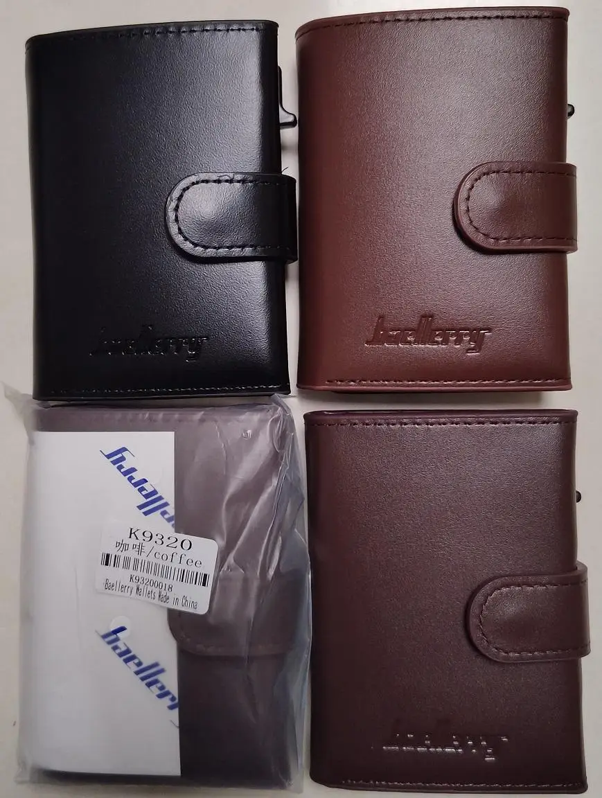 PU Leather RFID Blocking Automatic Pop-Up Card Holder Wallet for Men