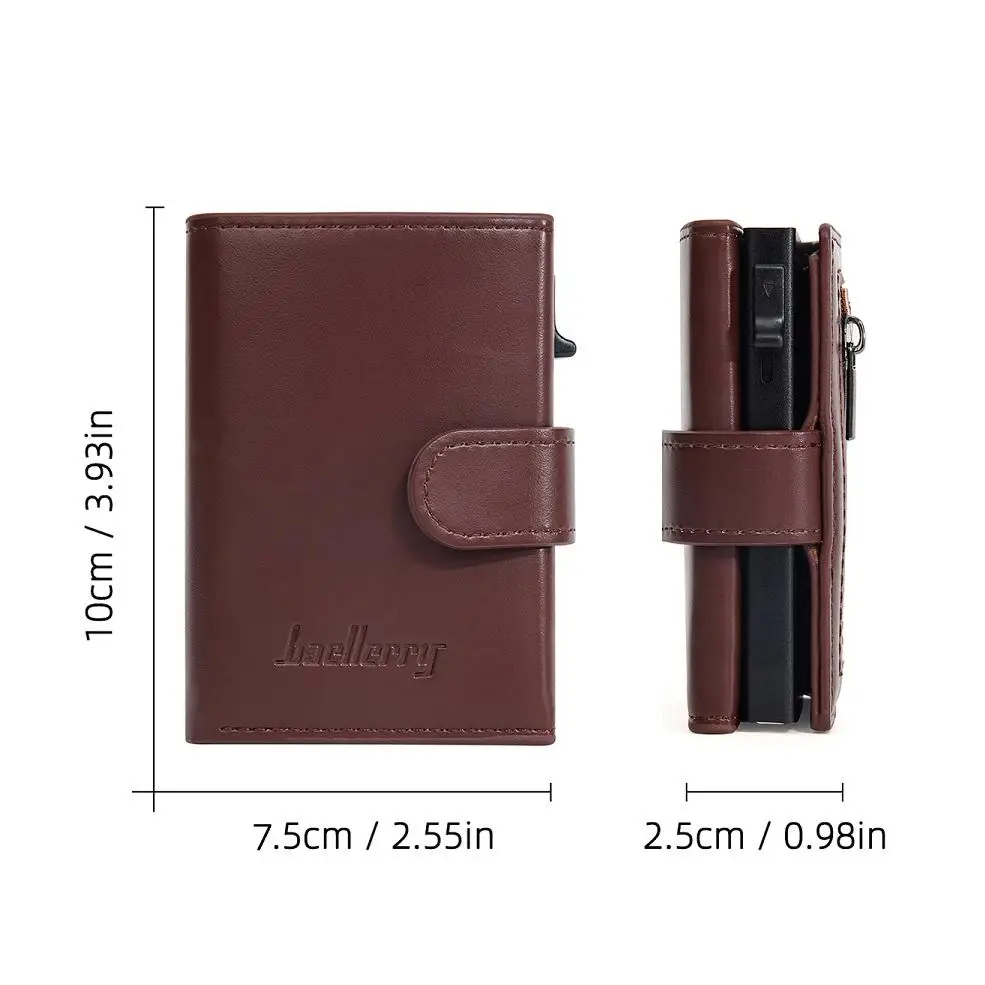 PU Leather RFID Blocking Automatic Pop-Up Card Holder Wallet for Men