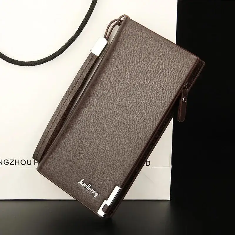 Baellerry Wallet for Men  PU Leather Business Long Zipper