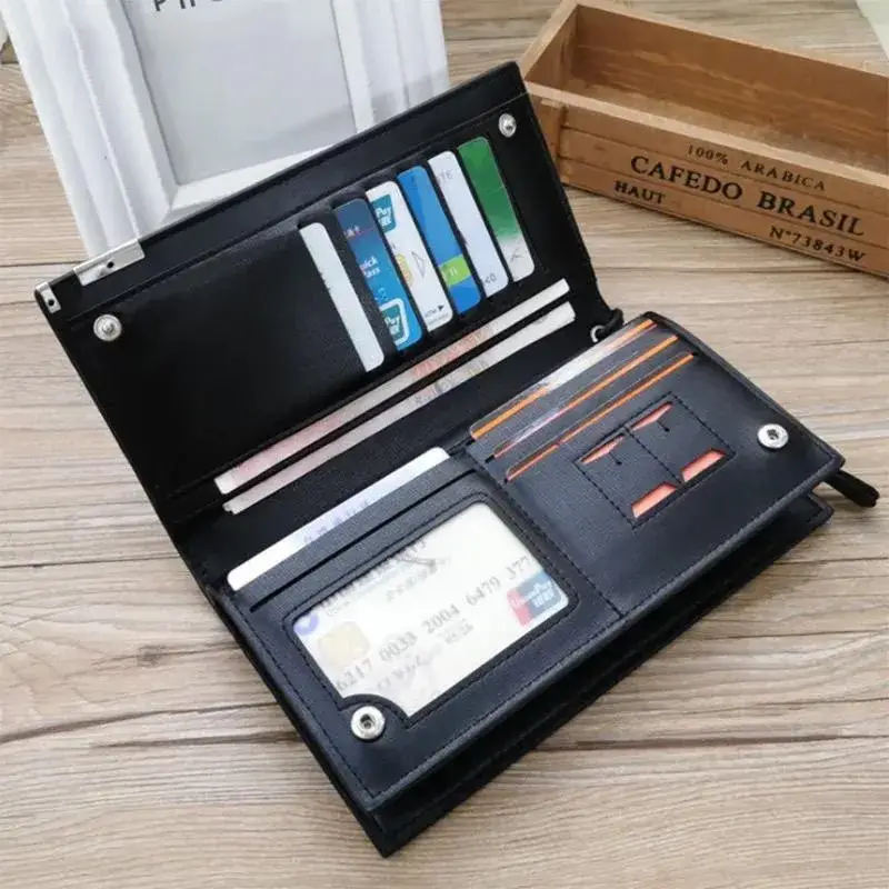 Baellerry Wallet for Men  PU Leather Business Long Zipper