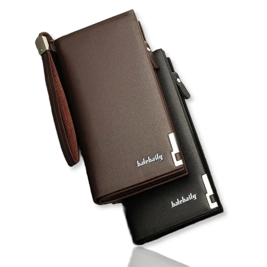 Balebaily Long Wallet Slim Multi Pocket PU Leather Design