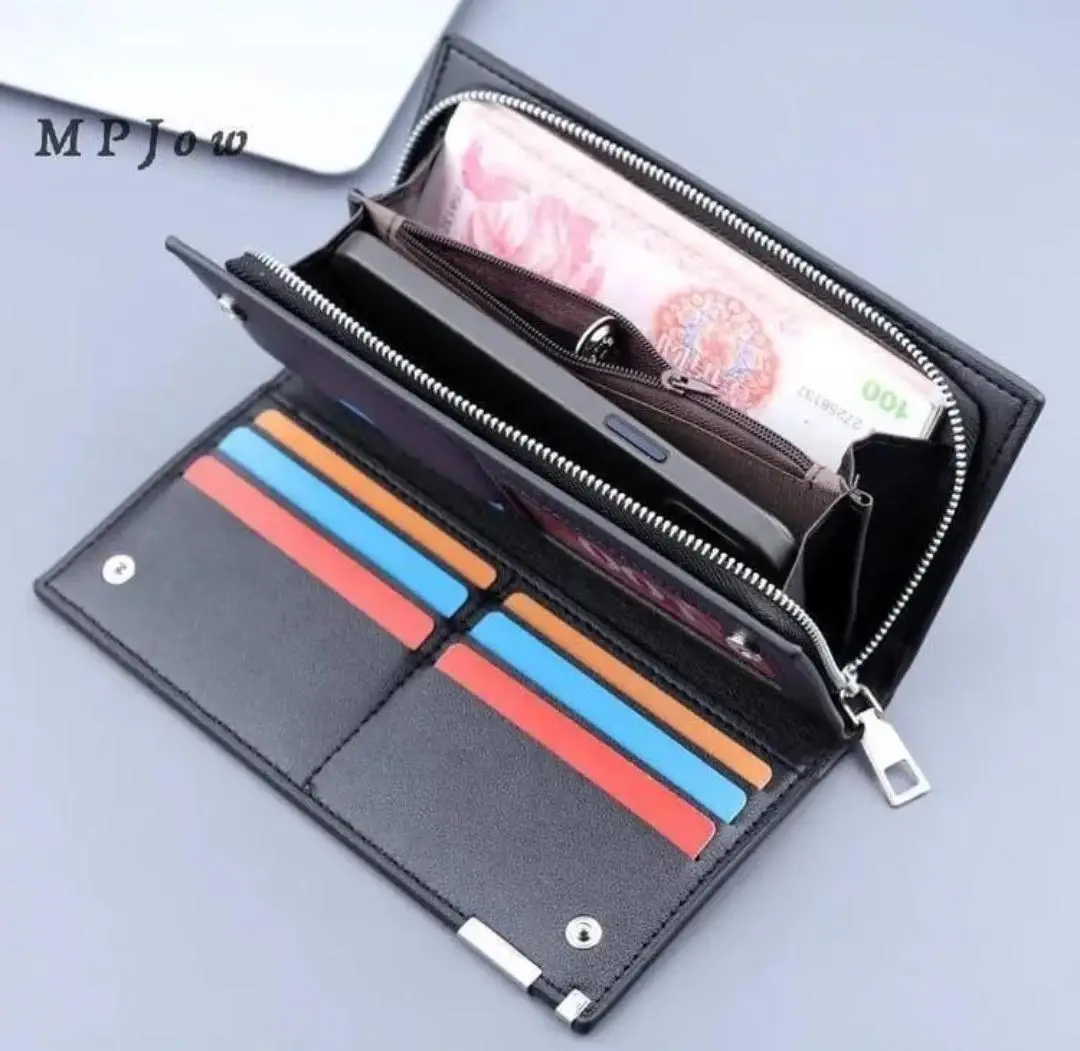 Balebaily Long Wallet Slim Multi Pocket PU Leather Design