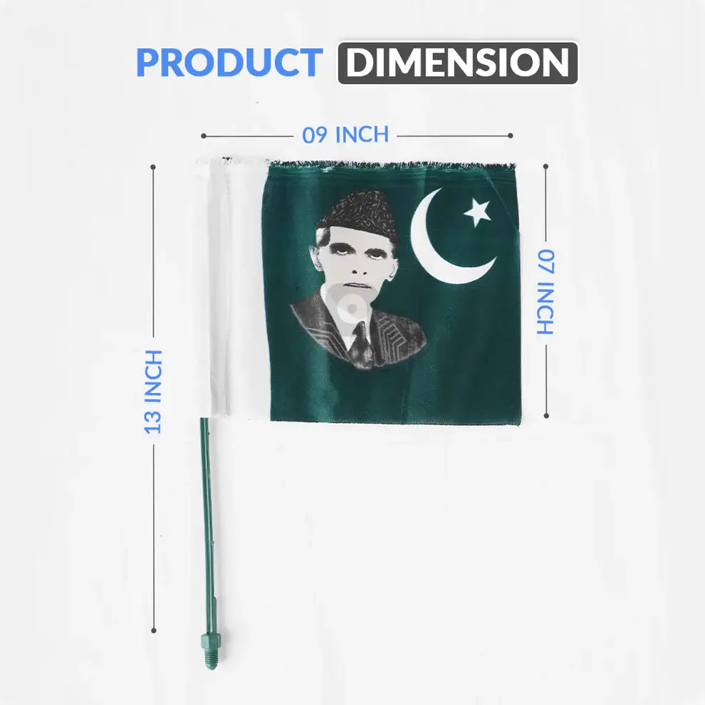 Pack of 12 - Pakistan Flag – For Bike Handle or Office Table Display