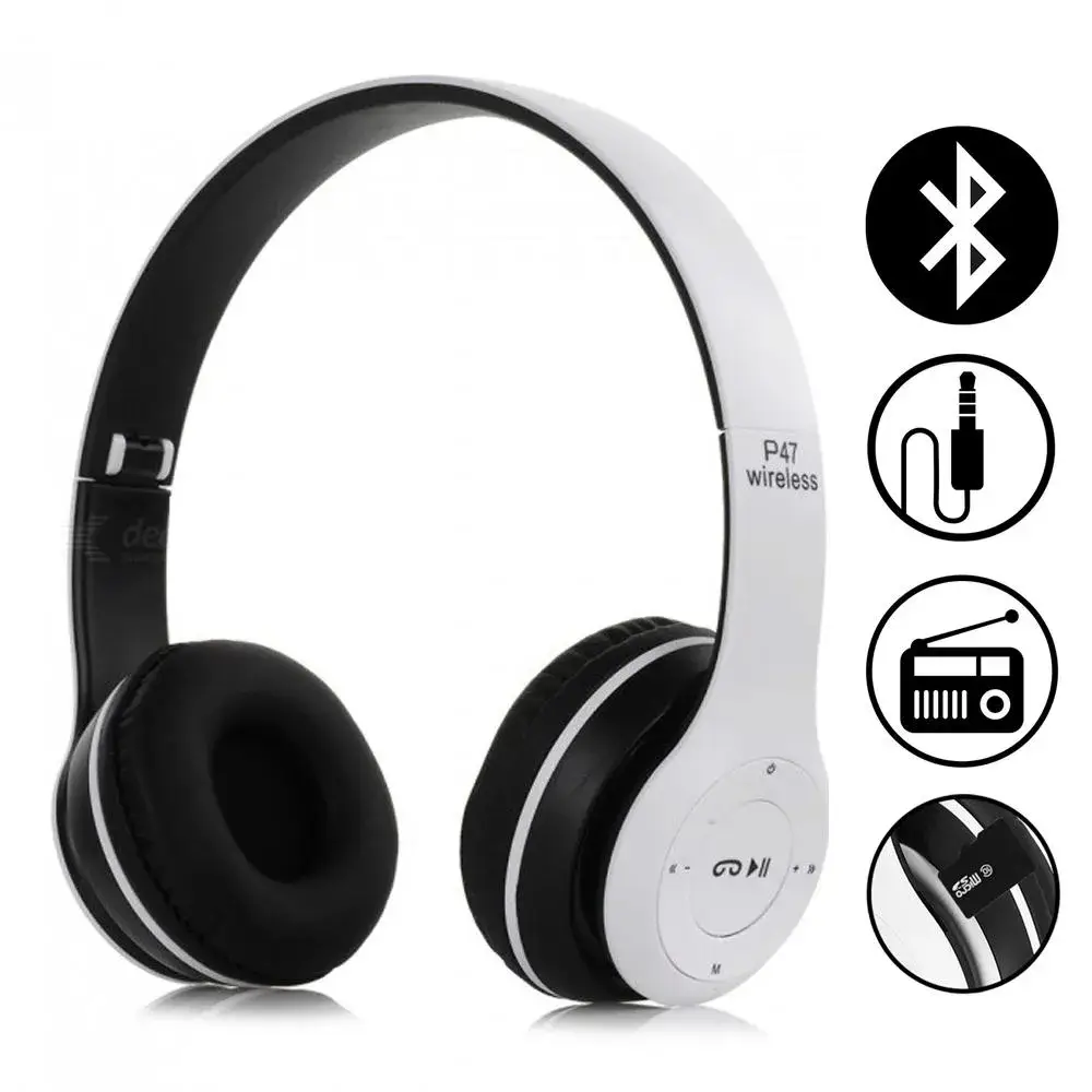 P47 Wireless Bluetooth Headset | Foldable Stereo Headphones