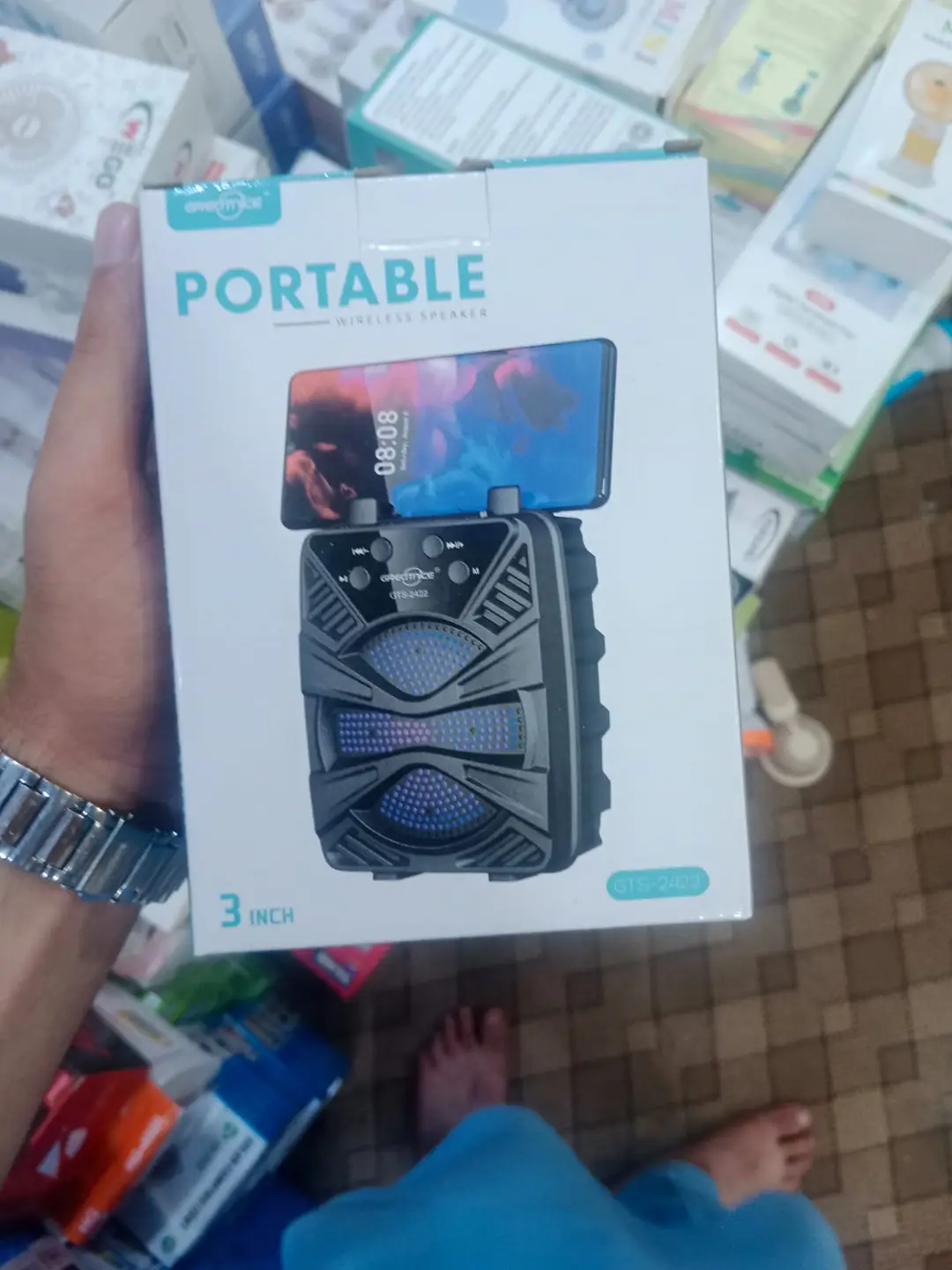GTS-2422 3-Inch Portable Wireless Bluetooth Speaker with Built-In Phone Holder