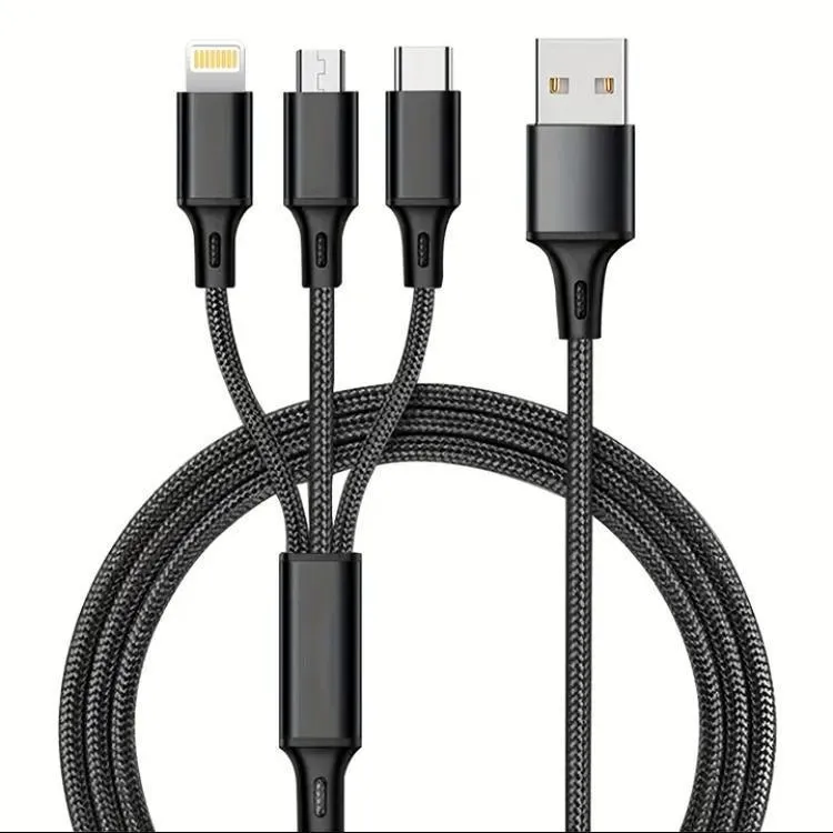 3 in 1 Charging Cable Aluminum Night Light Design
