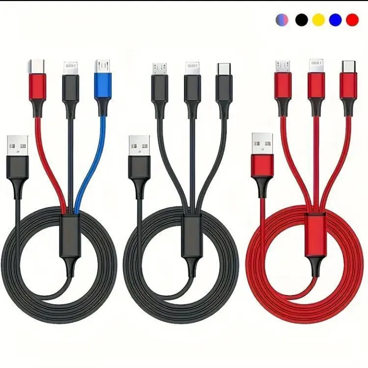 3 in 1 Charging Cable Aluminum Night Light Design