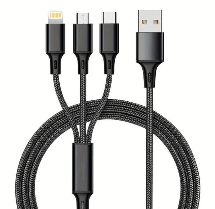 3 in 1 Charging Cable Aluminum Night Light Design
