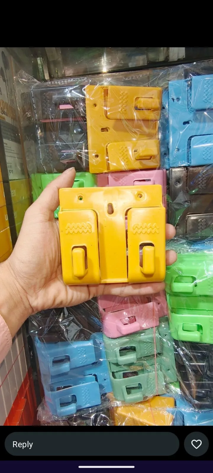Multicolor Wall Mount Phone Holder with Hooks