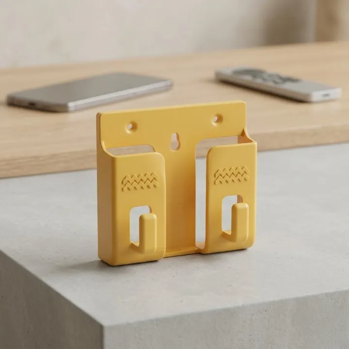 Multicolor Wall Mount Phone Holder with Hooks
